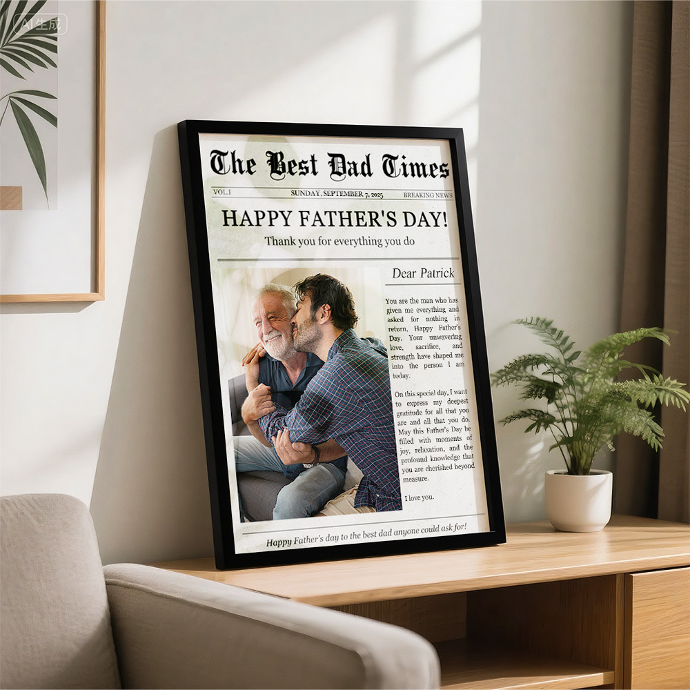 Personalisiertes Fotoornament, Fotogeschenk Für Papa, Personalisiertes Portrait, Schreibtischdekoration Für Vater - MeineFotoTassen