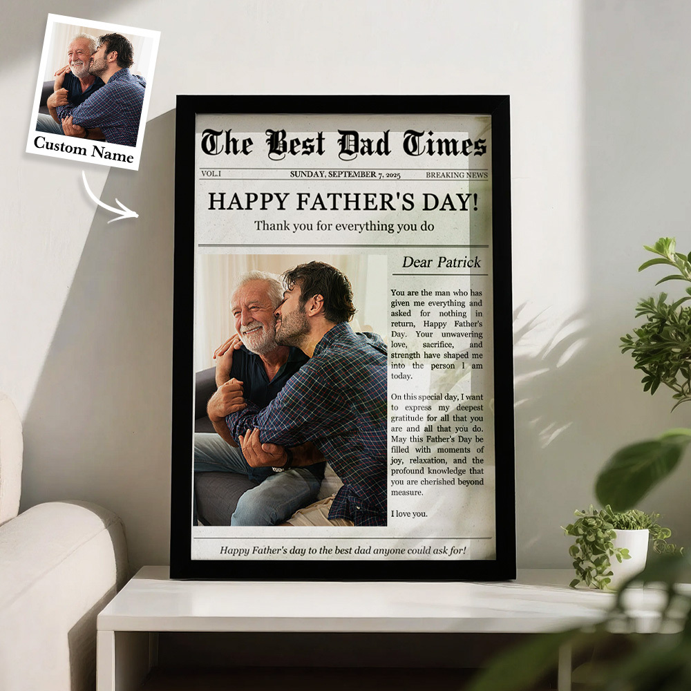 Personalisiertes Fotoornament, Fotogeschenk Für Papa, Personalisiertes Portrait, Schreibtischdekoration Für Vater - MeineFotoTassen