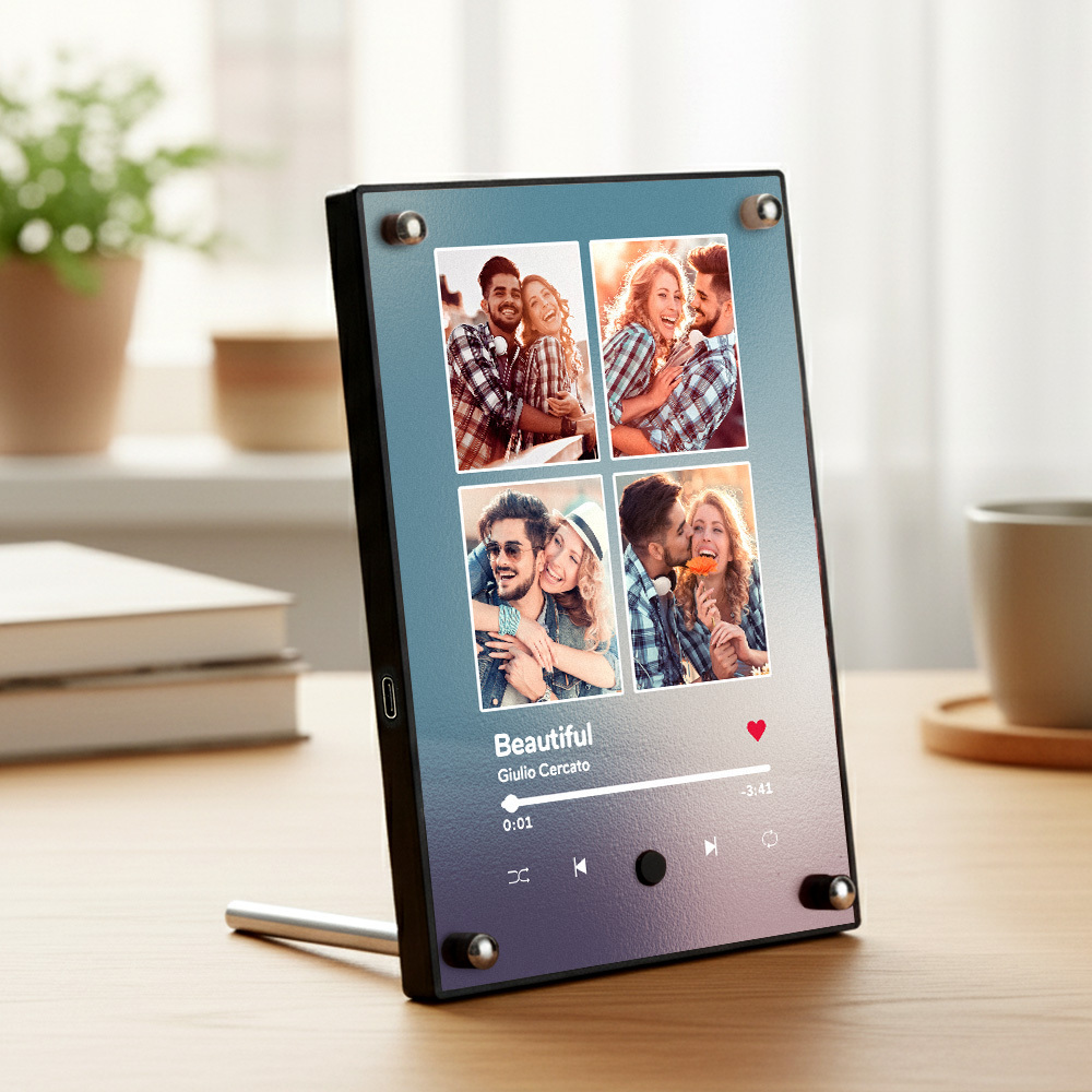 Benutzerdefinierter Musik-bilderrahmen, Benutzerdefinierter Spotify-rahmen, Personalisierter Fotorahmen, Jubiläumsgeschenke Für Paare - MeineFotoTassen