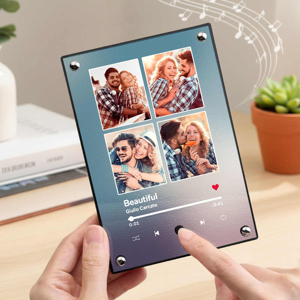 Benutzerdefinierter Musik-bilderrahmen, Benutzerdefinierter Spotify-rahmen, Personalisierter Fotorahmen, Jubiläumsgeschenke Für Paare - MeineFotoTassen