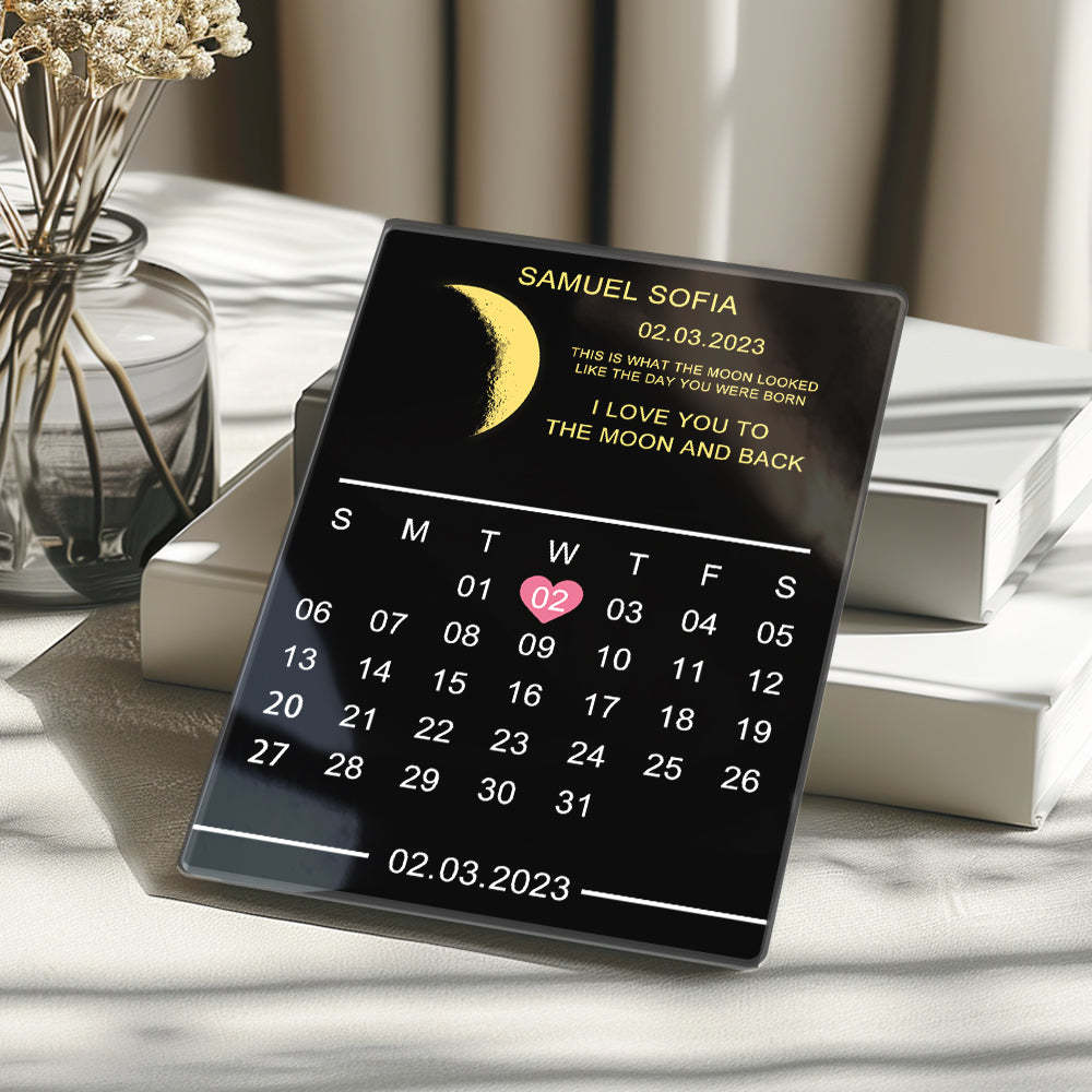 Personalisiertes Mondphasen-schild, Kalender, Schildrahmen, Geschenk Für Paare - MeineFotoTassen