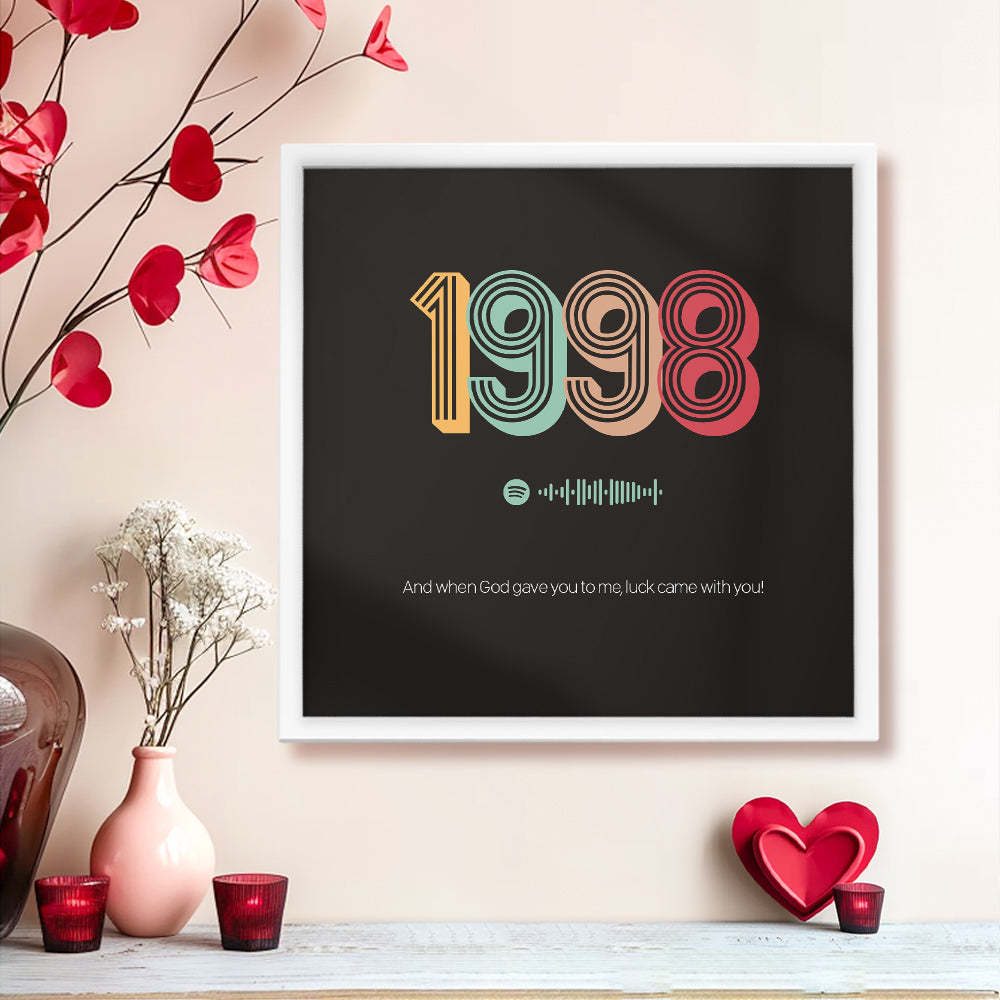 Benutzerdefinierte Geschenke Für Besondere Jahre, Personalisierter Spotify-coderahmen, Individuelles Dekoratives Geschenk Für Ihr Zuhause - MeineFotoTassen