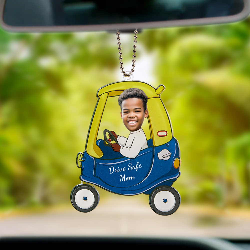 Geschenke Für Mama: Fahr Vorsichtig, Mama! Personalisierter Auto-anhänger Mit Foto, Auto-rückspiegel-hängezubehör - MeineFotoTassen