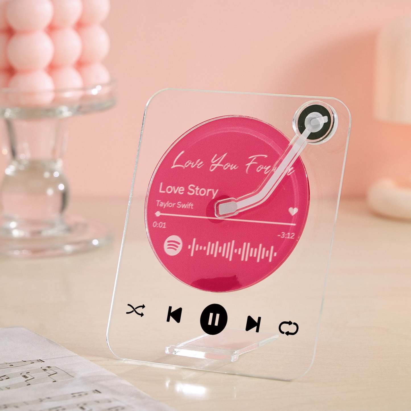 Benutzerdefinierte Spotify-plakette, Benutzerdefinierte Acrylornamente, Benutzerdefinierte Rotierende Weihnachtsgeschenke - MeineFotoTassen