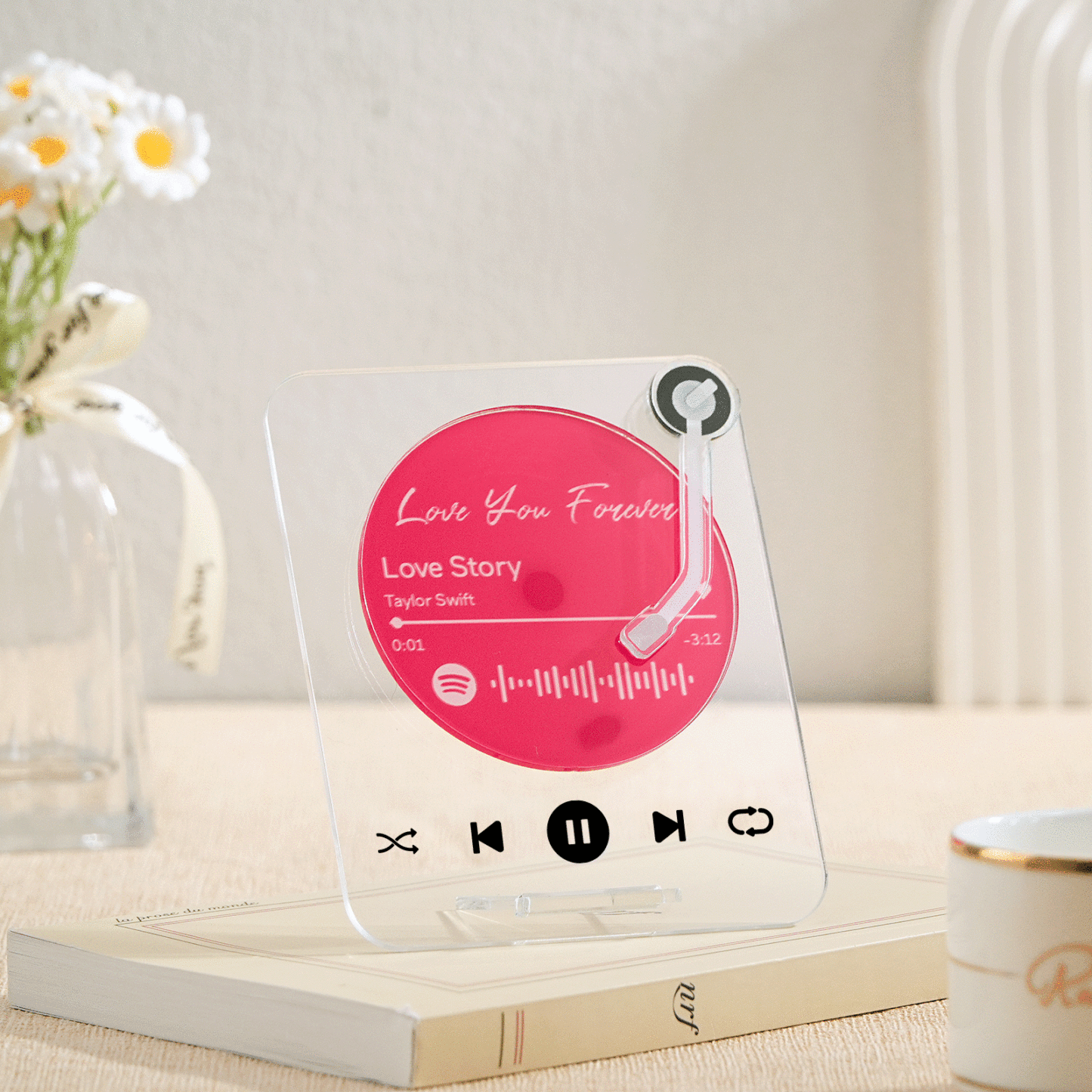 Benutzerdefinierte Spotify-plakette, Benutzerdefinierte Acrylornamente, Benutzerdefinierte Rotierende Weihnachtsgeschenke - MeineFotoTassen