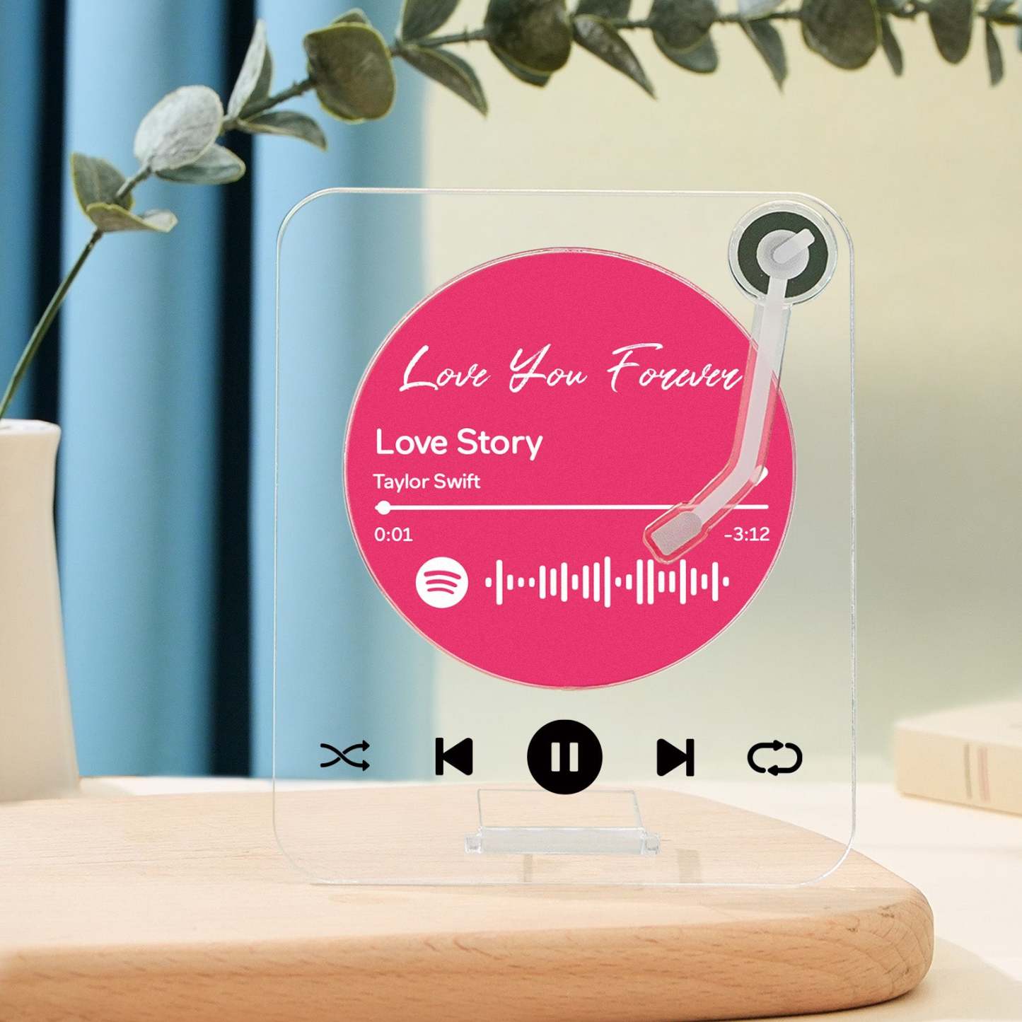 Benutzerdefinierte Spotify-plakette, Benutzerdefinierte Acrylornamente, Benutzerdefinierte Rotierende Weihnachtsgeschenke - MeineFotoTassen