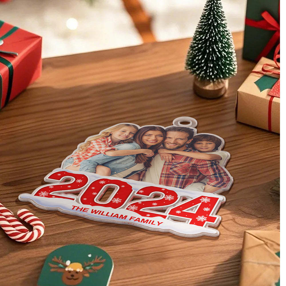 Personalisierter Foto-weihnachtsschmuck 2024, Acryl-ornament, Weihnachtsgeschenk Für Familie Oder Freunde - MeineFotoTassen
