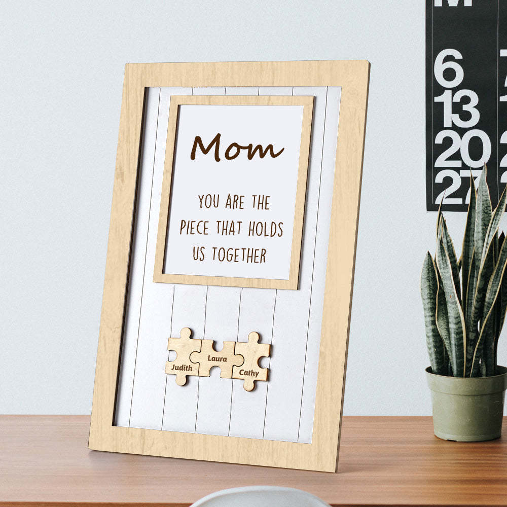 Mama-puzzlerahmen „du Bist Das Stück, Das Uns Zusammenhält“, Personalisiertes Namensgeschenk, Perfekte Mama - MeineFotoTassen