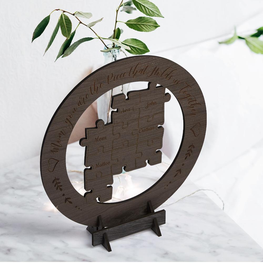 Muttertagsgeschenk, Individueller Runder Muttertagsrahmen Aus Holz - MeineFotoTassen