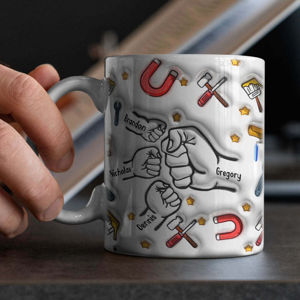 Personalisierte Personalisierte 3d-tasse Mit Aufgeblasenem Effekt, Bedruckt, Vatertagsgeschenke - MeineFotoTassen