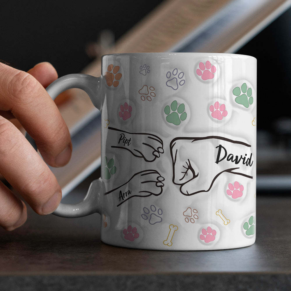Benutzerdefinierte Tasse Mit Mehreren Namen. Benutzerdefinierte Namenstasse. Personalisierte Fausttasse Für Väter - MeineFotoTassen