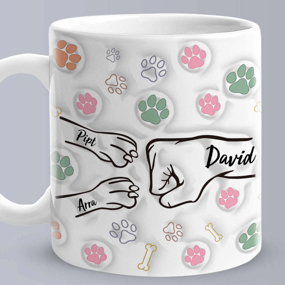 Benutzerdefinierte Tasse Mit Mehreren Namen. Benutzerdefinierte Namenstasse. Personalisierte Fausttasse Für Väter - MeineFotoTassen
