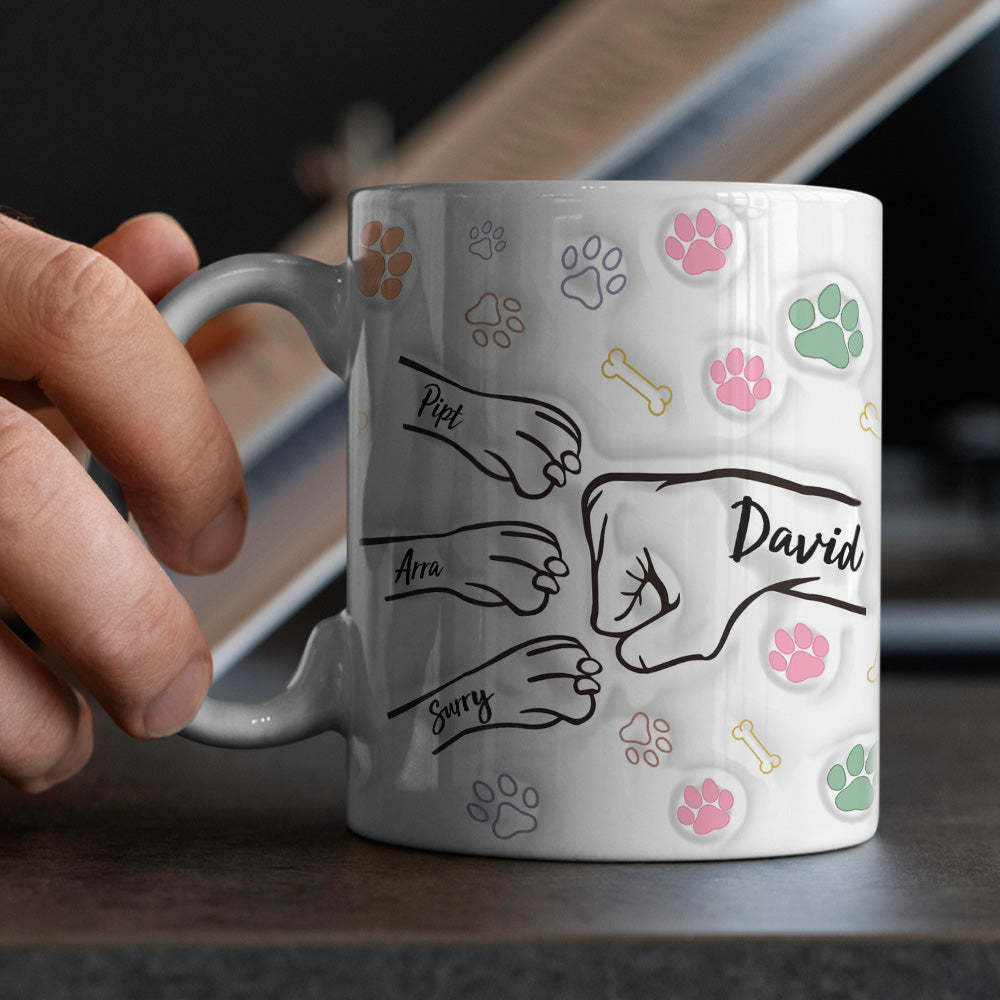 Benutzerdefinierte Tasse Mit Mehreren Namen. Benutzerdefinierte Namenstasse. Personalisierte Fausttasse Für Väter - MeineFotoTassen