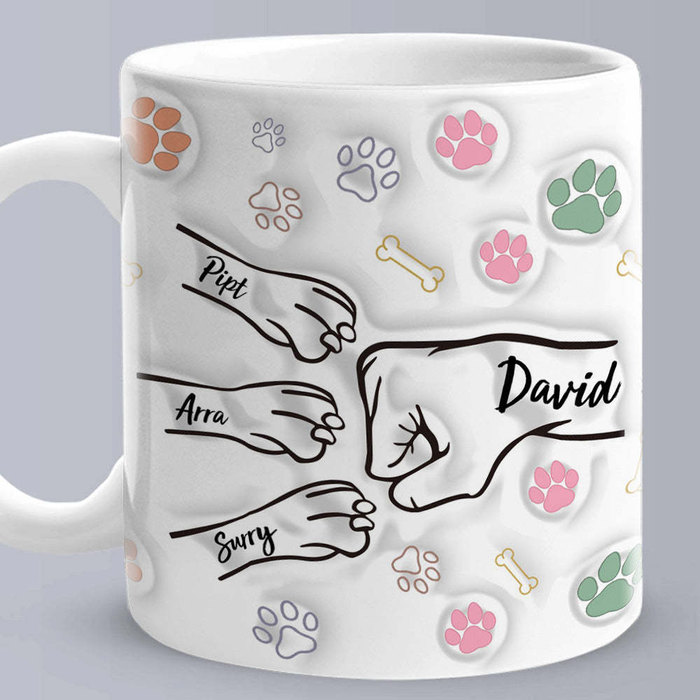 Benutzerdefinierte Tasse Mit Mehreren Namen. Benutzerdefinierte Namenstasse. Personalisierte Fausttasse Für Väter - MeineFotoTassen