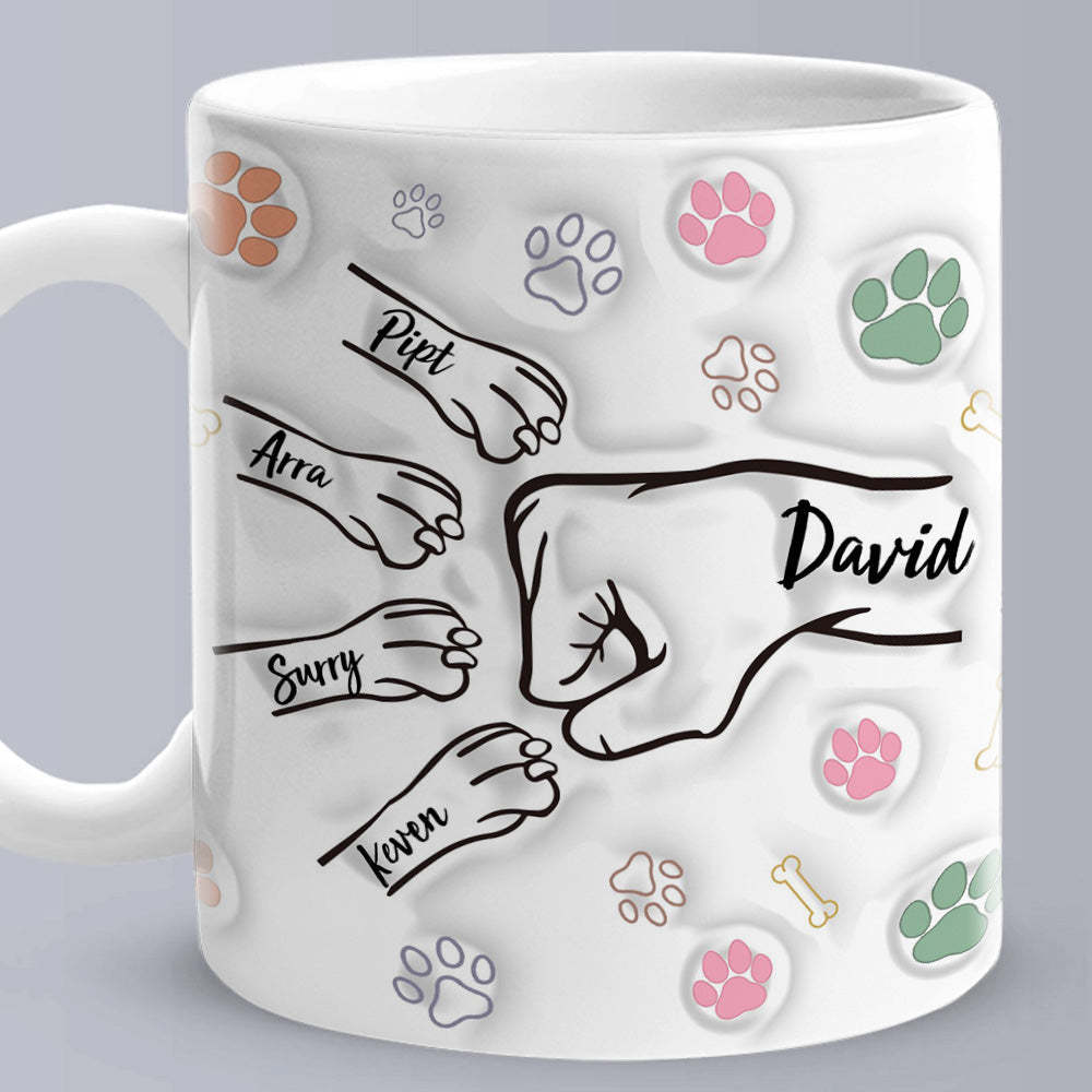Benutzerdefinierte Tasse Mit Mehreren Namen. Benutzerdefinierte Namenstasse. Personalisierte Fausttasse Für Väter - MeineFotoTassen