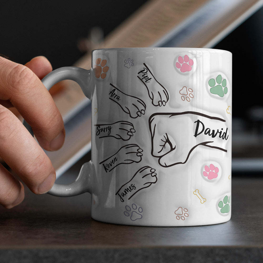 Benutzerdefinierte Tasse Mit Mehreren Namen. Benutzerdefinierte Namenstasse. Personalisierte Fausttasse Für Väter - MeineFotoTassen