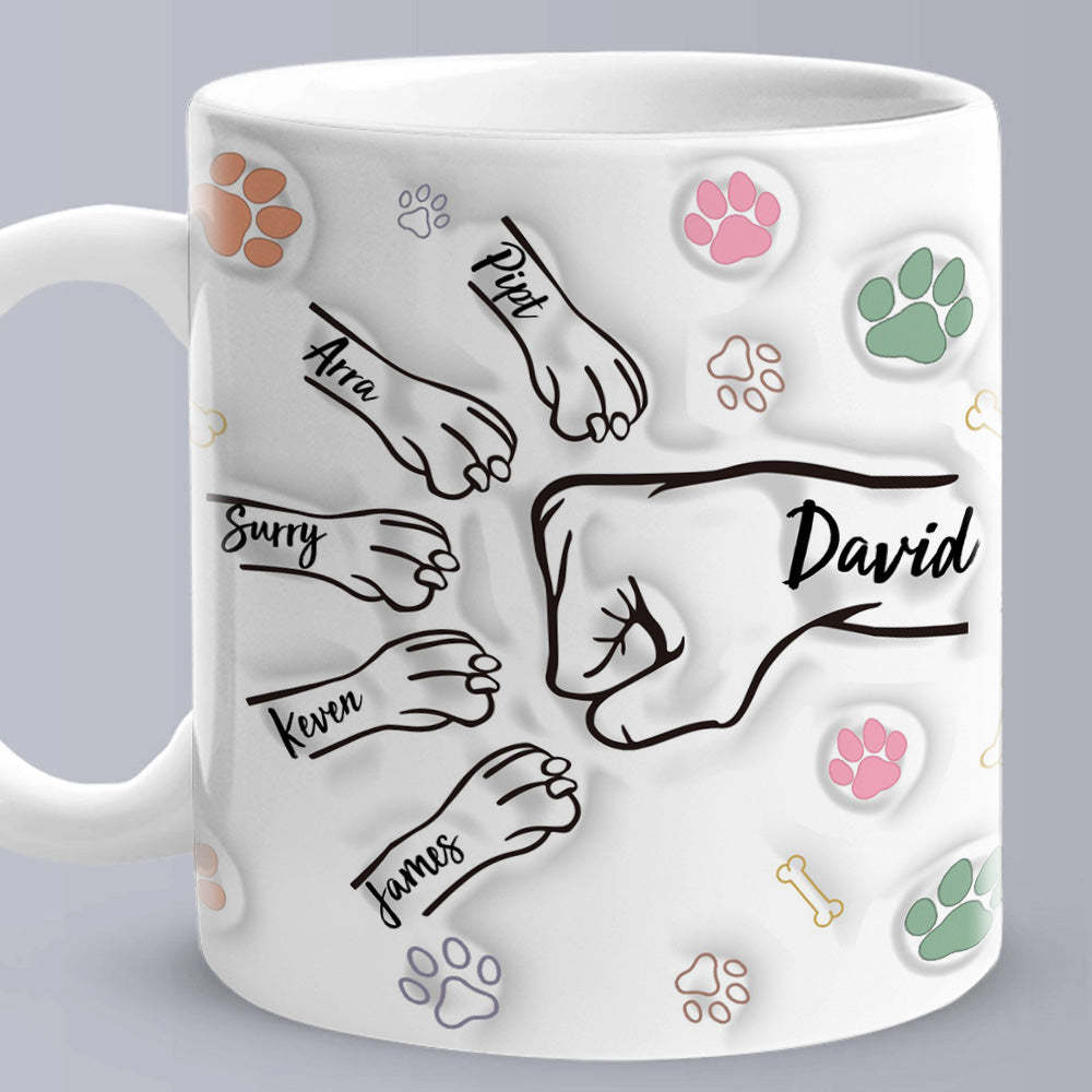 Benutzerdefinierte Tasse Mit Mehreren Namen. Benutzerdefinierte Namenstasse. Personalisierte Fausttasse Für Väter - MeineFotoTassen