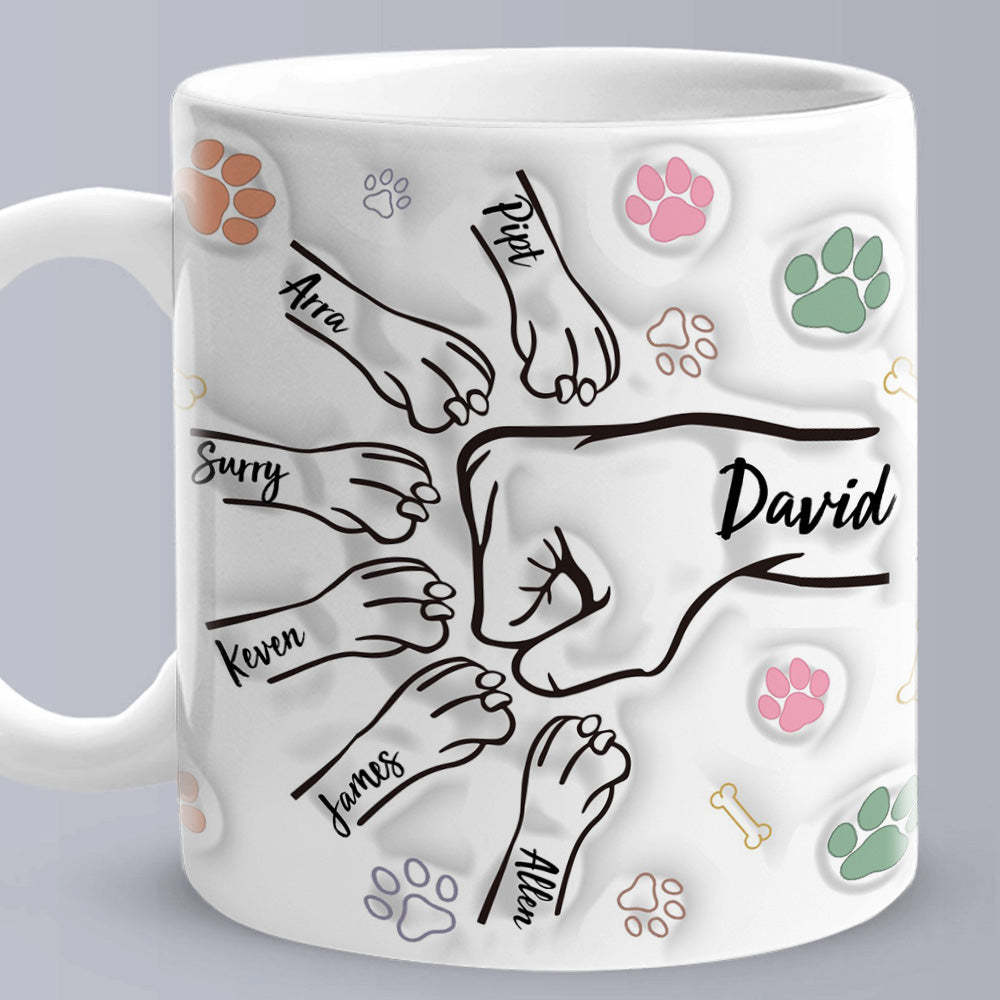 Benutzerdefinierte Tasse Mit Mehreren Namen. Benutzerdefinierte Namenstasse. Personalisierte Fausttasse Für Väter - MeineFotoTassen
