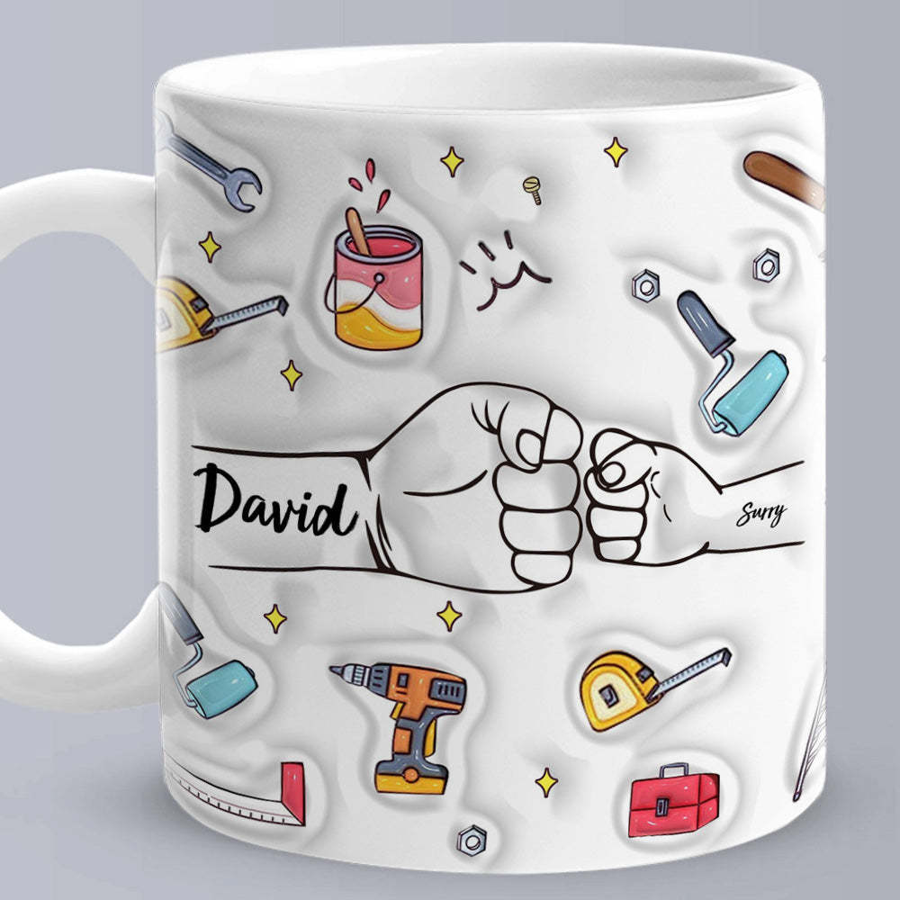Personalisierte Papa-faust-tasse, Individuelle Papa-faust-tasse, Vatertag-kaffeetassen, Vater-hand-tasse - MeineFotoTassen