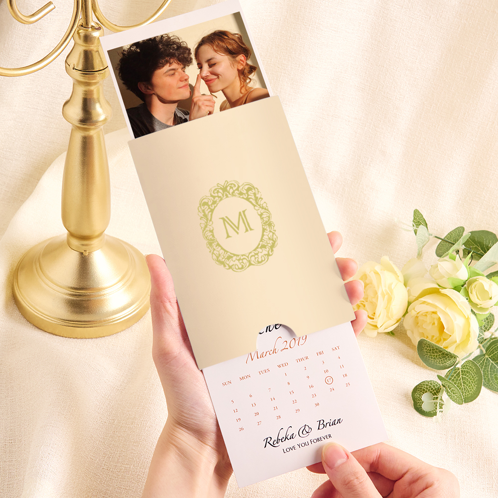 Benutzerdefinierte Hochzeitseinladung Pull-out Grußkarte Personalisierte Hochzeitskarte - MeineFotoTassen