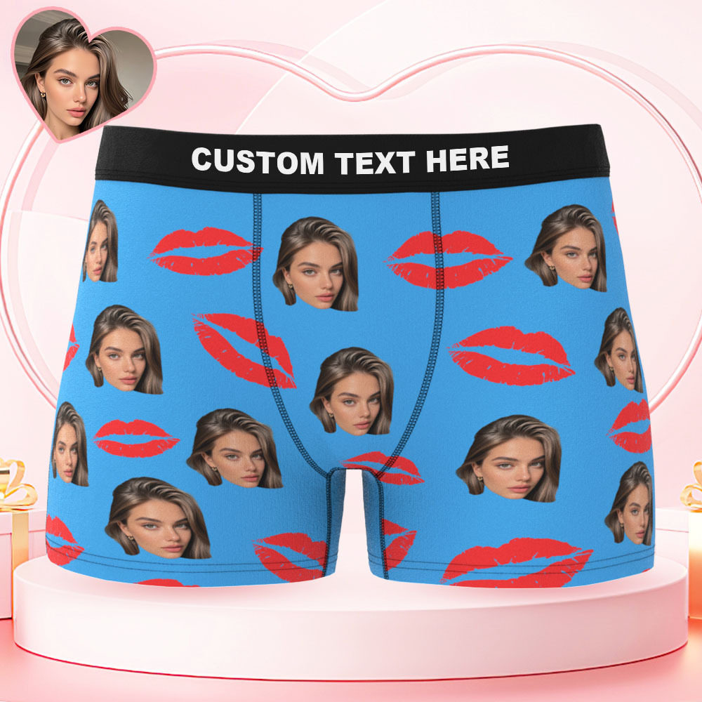 Personalisierte Fotohöschen, Personalisierte Fotounterwäsche Mit Roten Lippen – Ein Sexy Geschenk Für Paare - MeineFotoTassen