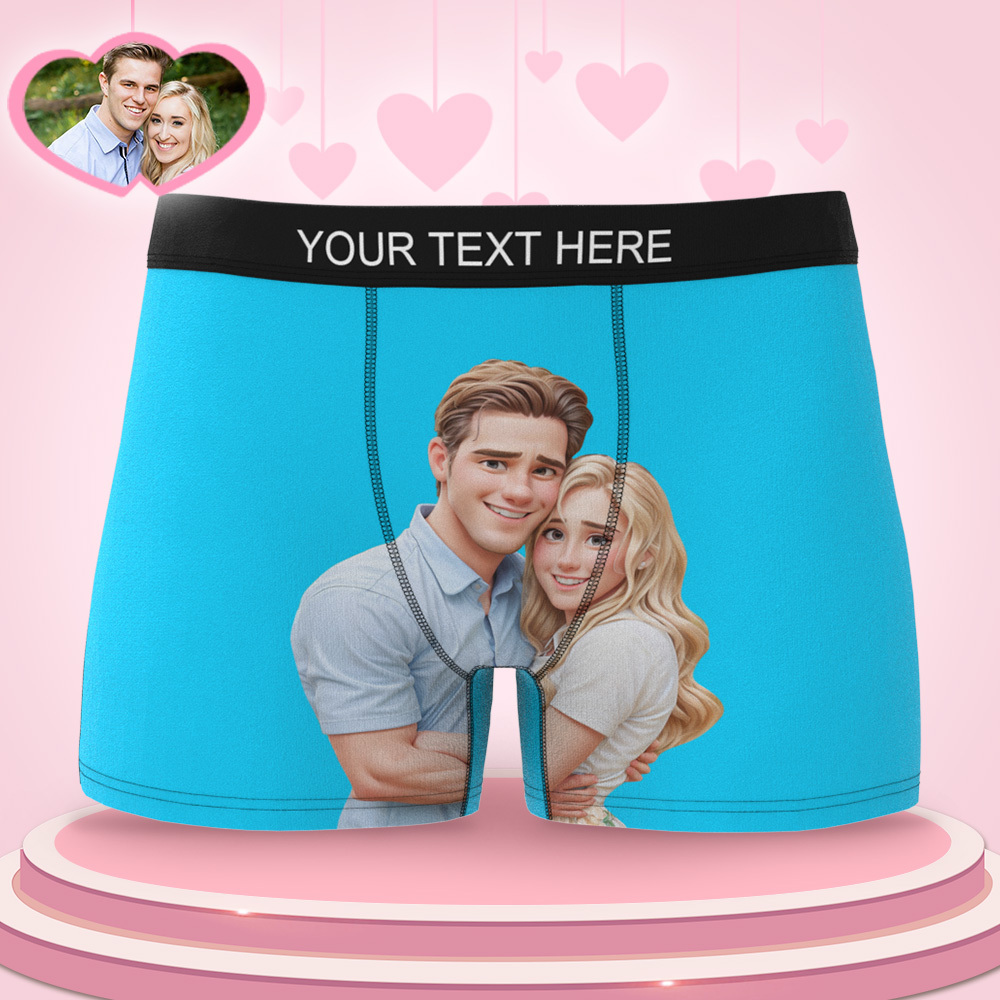 Benutzerdefinierte Herren-boxershorts Mit Personalisiertem Cartoon-stil Und 3d-foto-boxershorts Für Den Freund - MeineFotoTassen