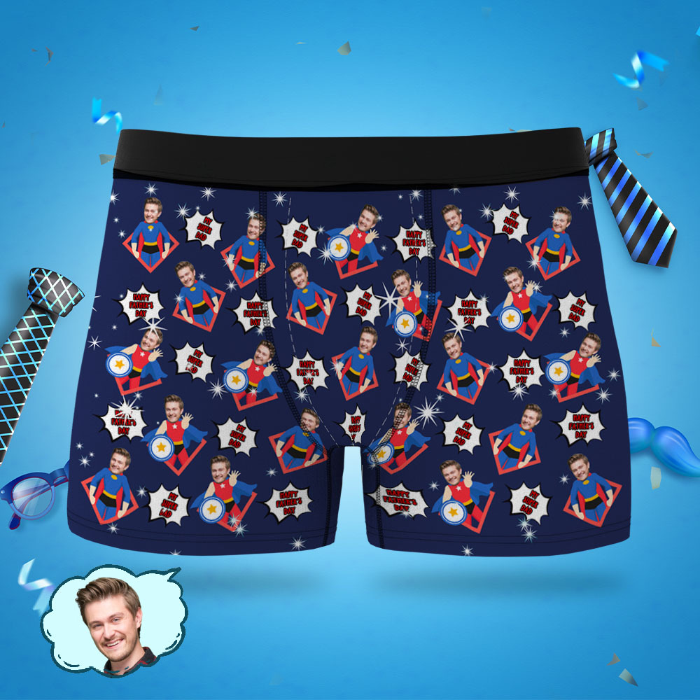 Boxershorts Zum Vatertag, Personalisierte Unterwäsche Für Papa, Unterwäsche Zum Vatertag - MeineFotoTassen