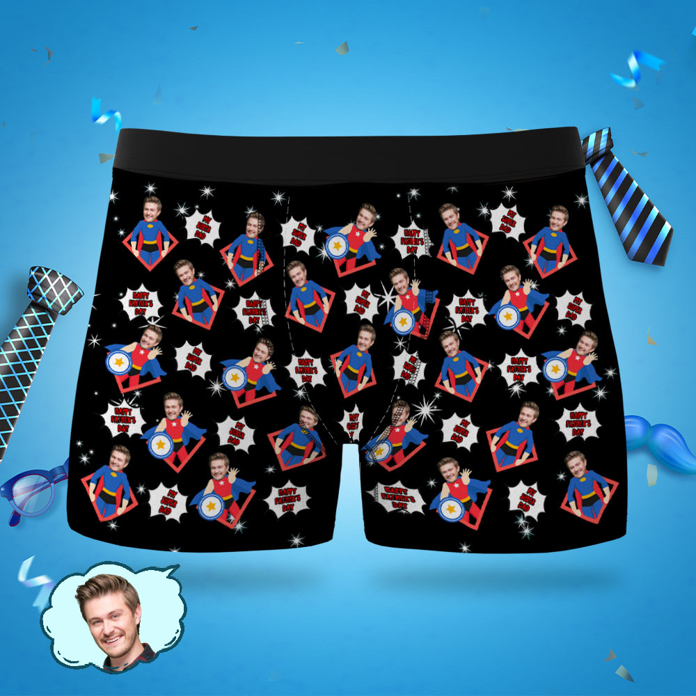 Boxershorts Zum Vatertag, Personalisierte Unterwäsche Für Papa, Unterwäsche Zum Vatertag - MeineFotoTassen