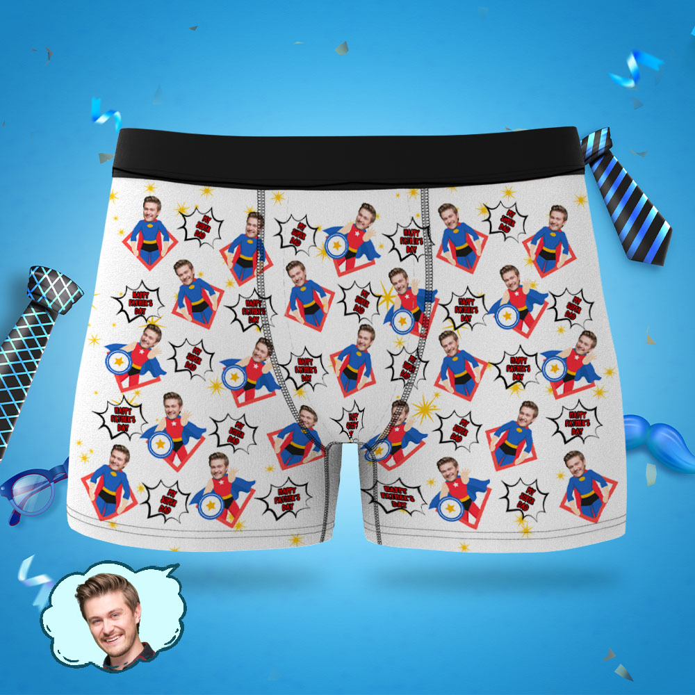 Boxershorts Zum Vatertag, Personalisierte Unterwäsche Für Papa, Unterwäsche Zum Vatertag - MeineFotoTassen