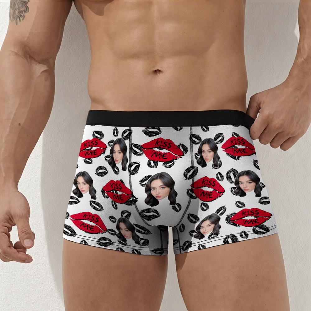 Benutzerdefinierte Gesichtsunterwäsche Für Männer, Personalisierte Foto-boxershorts, Unterwäsche Als Jubiläumsgeschenk