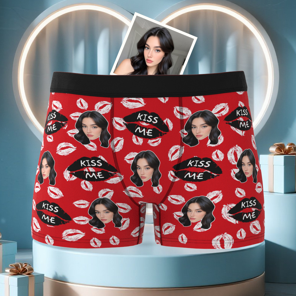 Benutzerdefinierte Gesichtsunterwäsche Für Männer, Personalisierte Foto-boxershorts, Unterwäsche Als Jubiläumsgeschenk - MeineFotoTassen