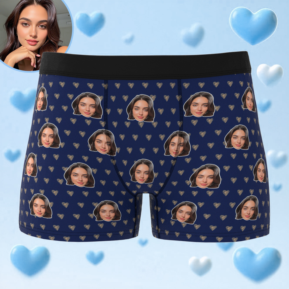 Benutzerdefinierte Herren-boxershorts Mit Foto, Personalisierte Gesichtsunterwäsche, Geschenk Für Ihn, Fotogeschenke Für Den Liebhaber - MeineFotoTassen