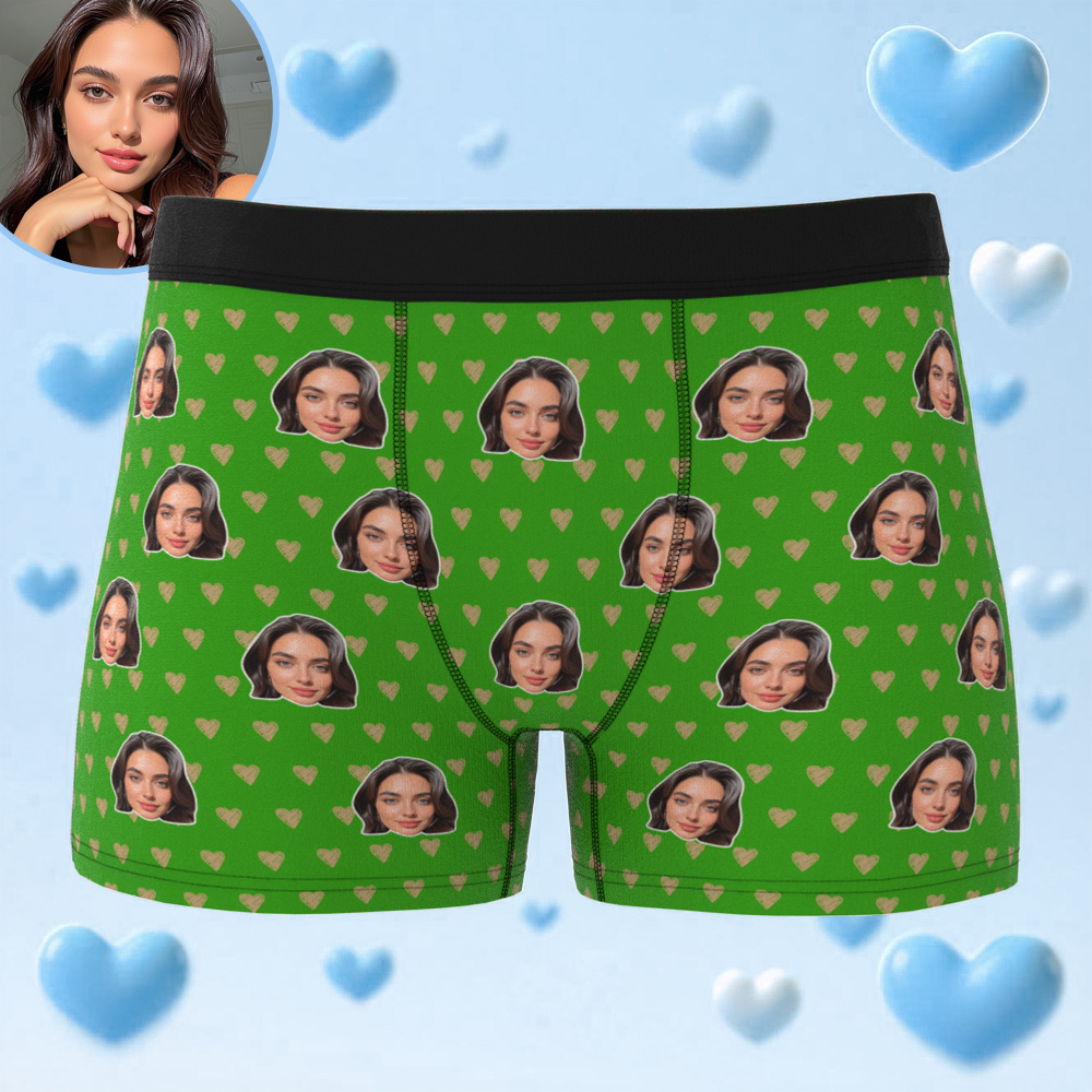 Benutzerdefinierte Herren-boxershorts Mit Foto, Personalisierte Gesichtsunterwäsche, Geschenk Für Ihn, Fotogeschenke Für Den Liebhaber - MeineFotoTassen
