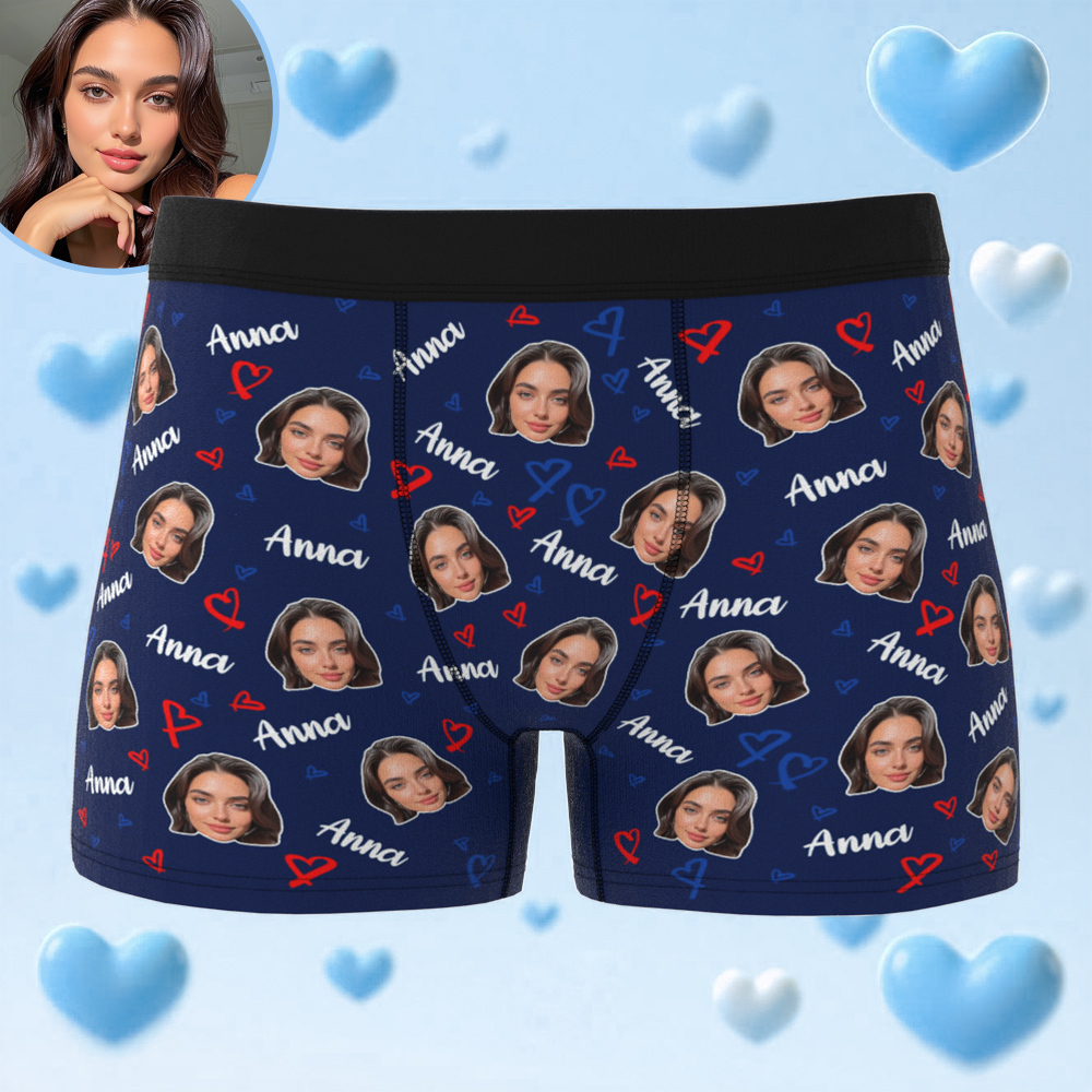 Benutzerdefinierte Foto-boxershorts Für Herren Mit Gesicht, Benutzerdefinierte Gesichtsunterwäsche Für Männer, Unterwäsche Als Jubiläumsgeschenk - MeineFotoTassen