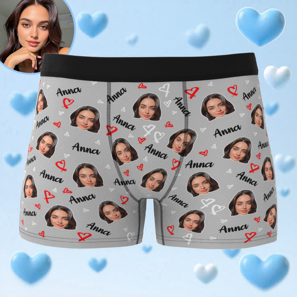 Benutzerdefinierte Foto-boxershorts Für Herren Mit Gesicht, Benutzerdefinierte Gesichtsunterwäsche Für Männer, Unterwäsche Als Jubiläumsgeschenk - MeineFotoTassen