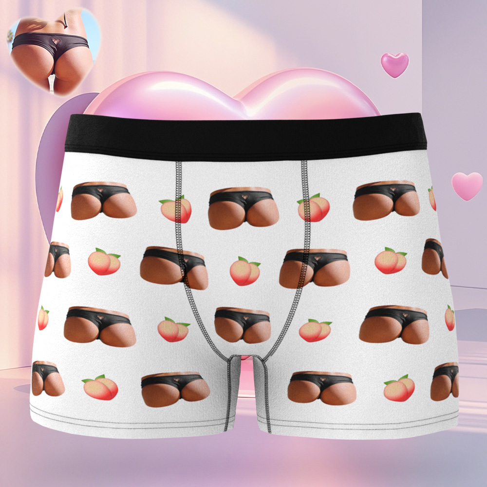 Benutzerdefinierte Booty Boxershorts, Personalisierte Foto-unterwäsche, Lustiges Geschenk Für Ihn - MeineFotoTassen