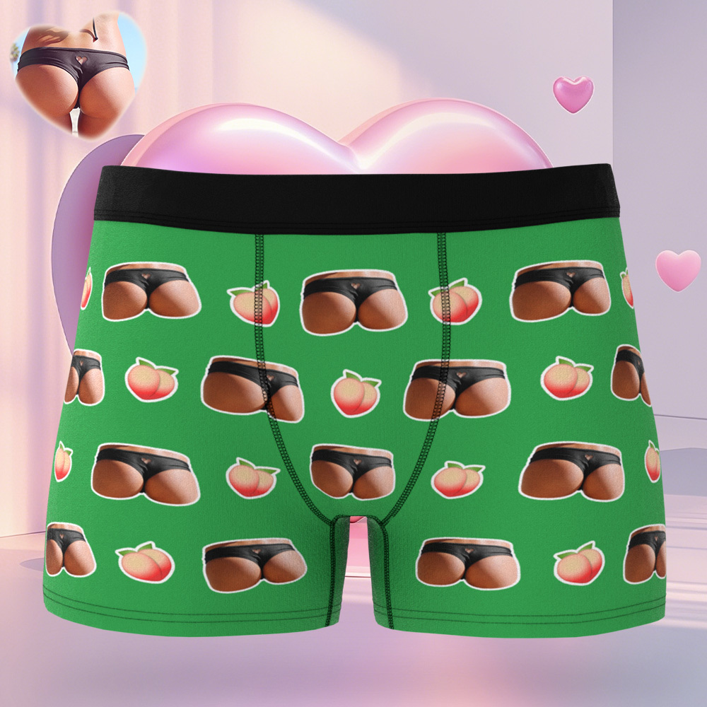 Benutzerdefinierte Booty Boxershorts, Personalisierte Foto-unterwäsche, Lustiges Geschenk Für Ihn - MeineFotoTassen