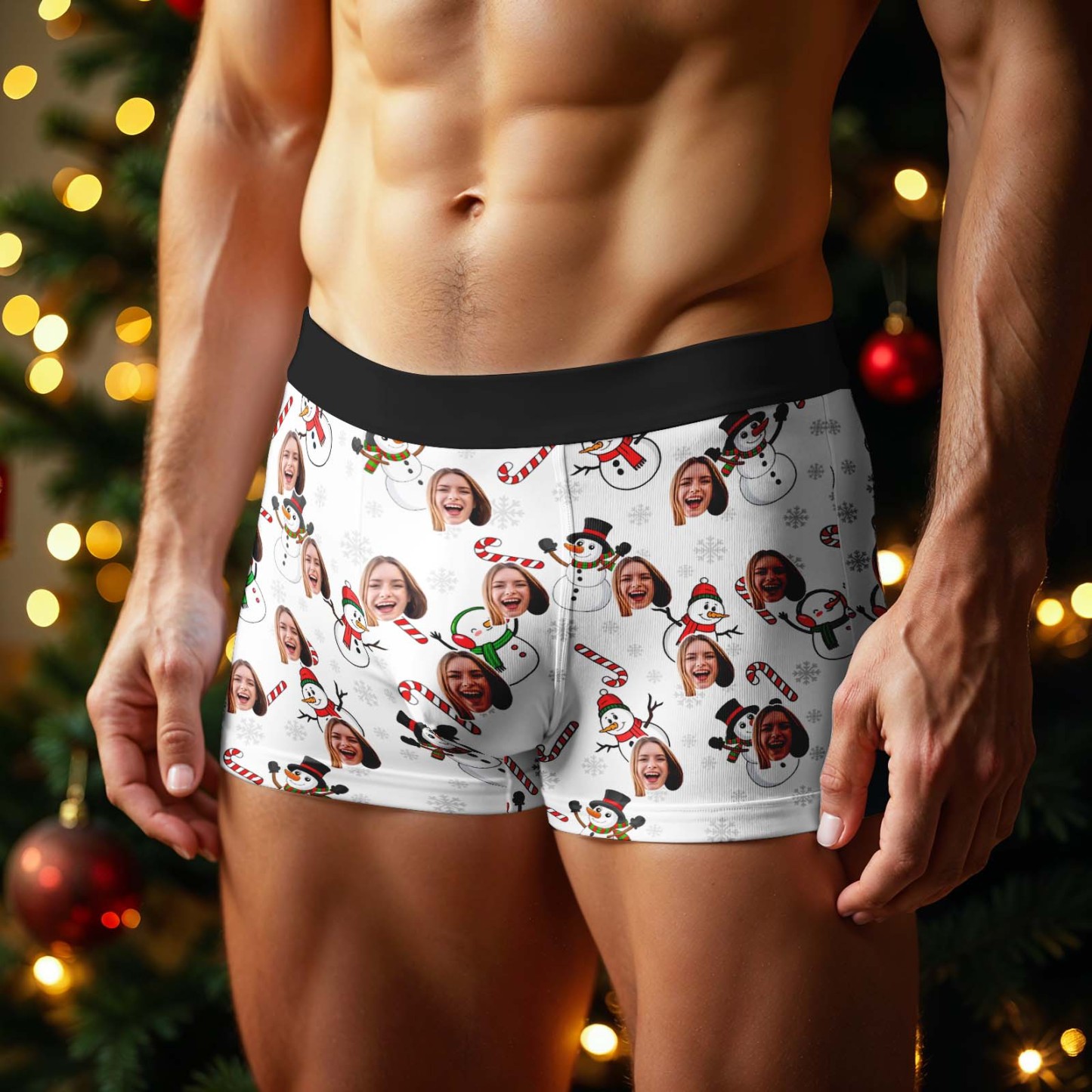 Benutzerdefinierte Santa Boxer Shorts Personalisierte Weihnachten Unterwäsche Benutzerdefinierte Weihnachten Höschen Geschenke - MeineFotoTassen