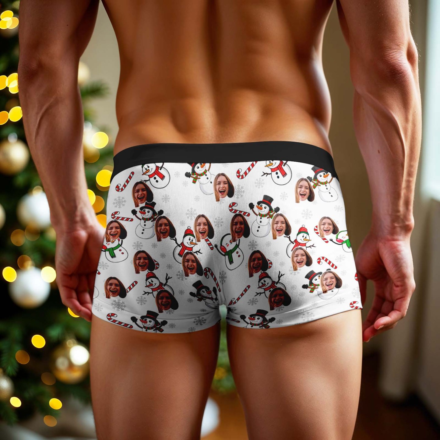 Benutzerdefinierte Santa Boxer Shorts Personalisierte Weihnachten Unterwäsche Benutzerdefinierte Weihnachten Höschen Geschenke - MeineFotoTassen