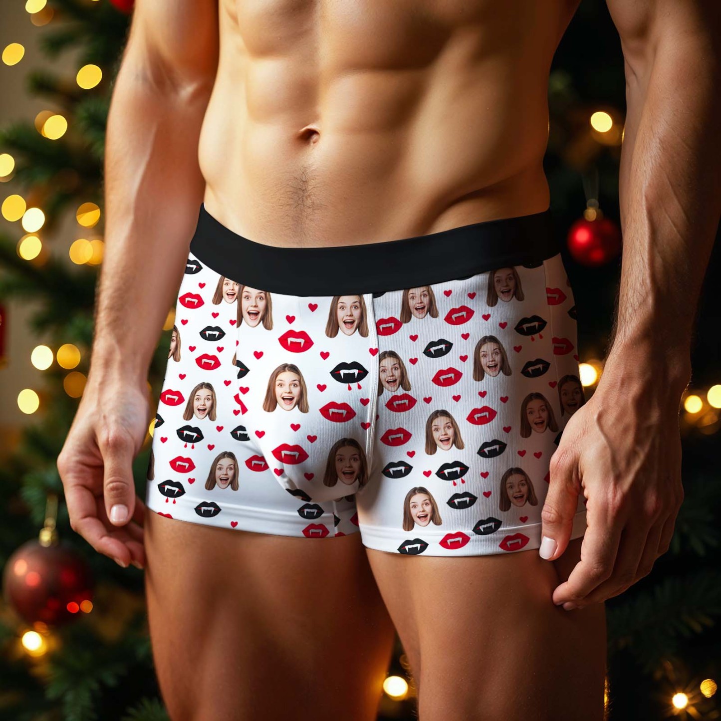 Personalisierte Vampir-unterwäsche, Personalisierte Vampir-boxershorts, Unterwäsche Mit Foto, Geschenk Für Den Freund - MeineFotoTassen