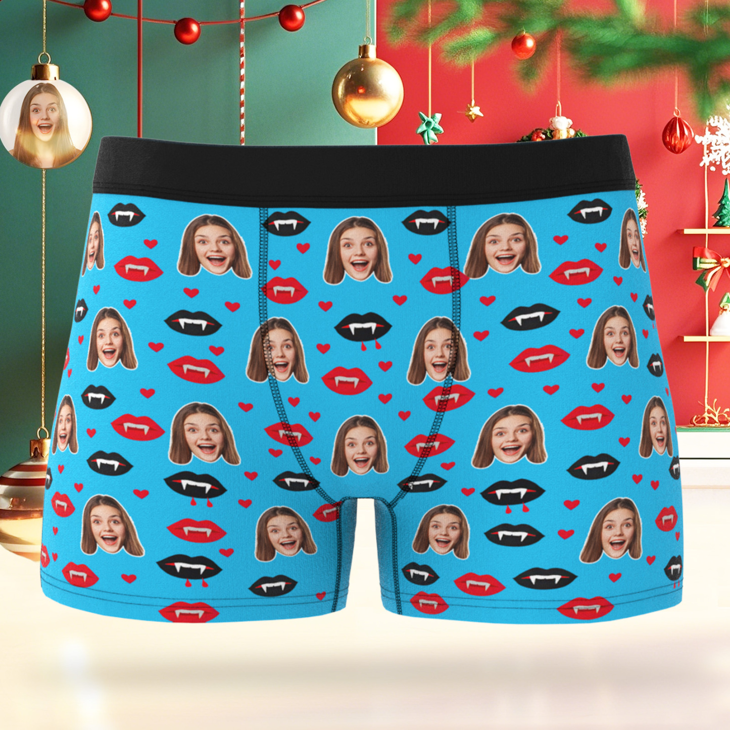 Personalisierte Vampir-unterwäsche, Personalisierte Vampir-boxershorts, Unterwäsche Mit Foto, Geschenk Für Den Freund - MeineFotoTassen
