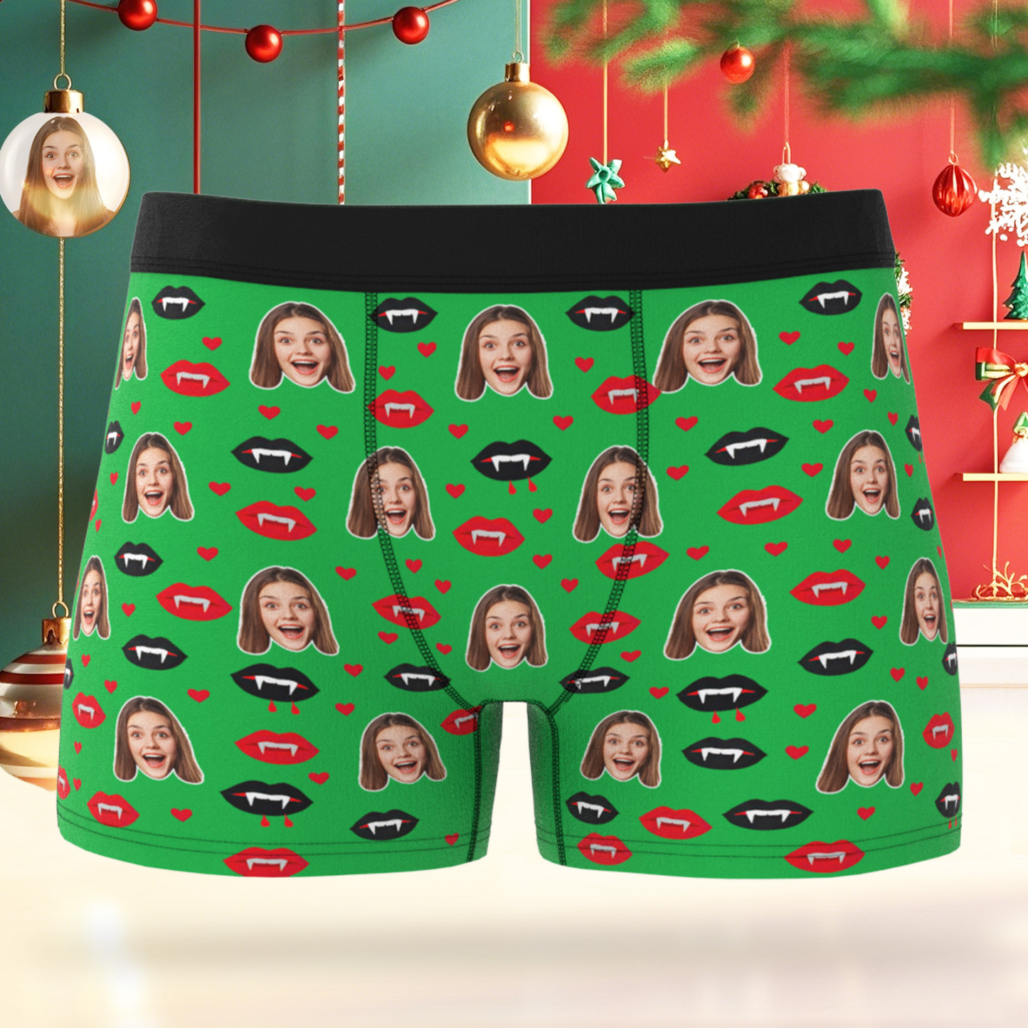 Personalisierte Vampir-unterwäsche, Personalisierte Vampir-boxershorts, Unterwäsche Mit Foto, Geschenk Für Den Freund - MeineFotoTassen