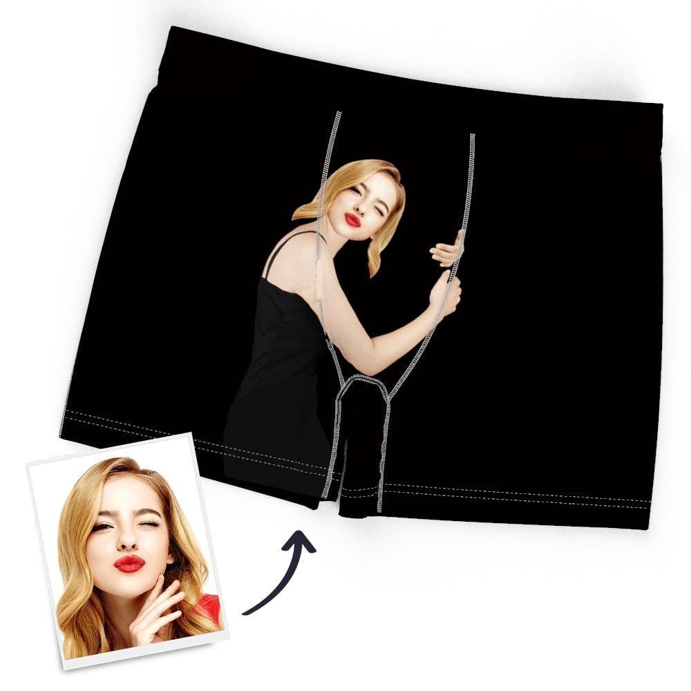 Custom Face Boxer Hug Body Herren Boxershorts Personalisierte Boxershorts Schwarz