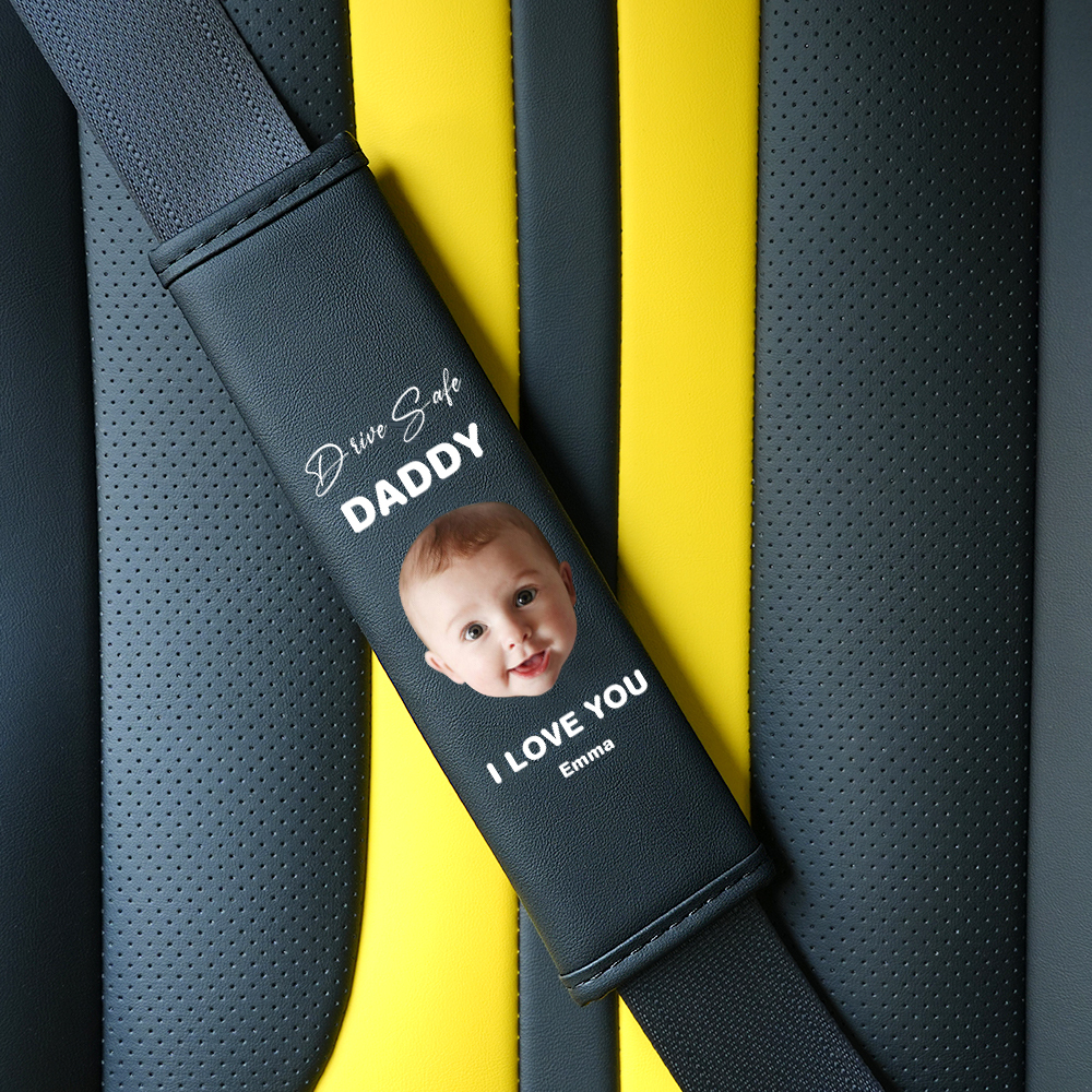 Drive Safe Geschenk Für Papa Benutzerdefinierte Sicherheitsgurt Schulterpolster Personalisiertes Vatertagsgeschenk Für Papa - DePhotoBoxer