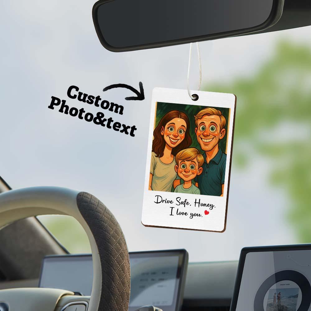 Personalisierter Lustiger Karikatur Portrait Lufterfrischer, Süßes Autozubehör, Foto-erfrischer, Geschenk Für Ehemann, Ehefrau, Familie, Freund - DePhotoBoxer