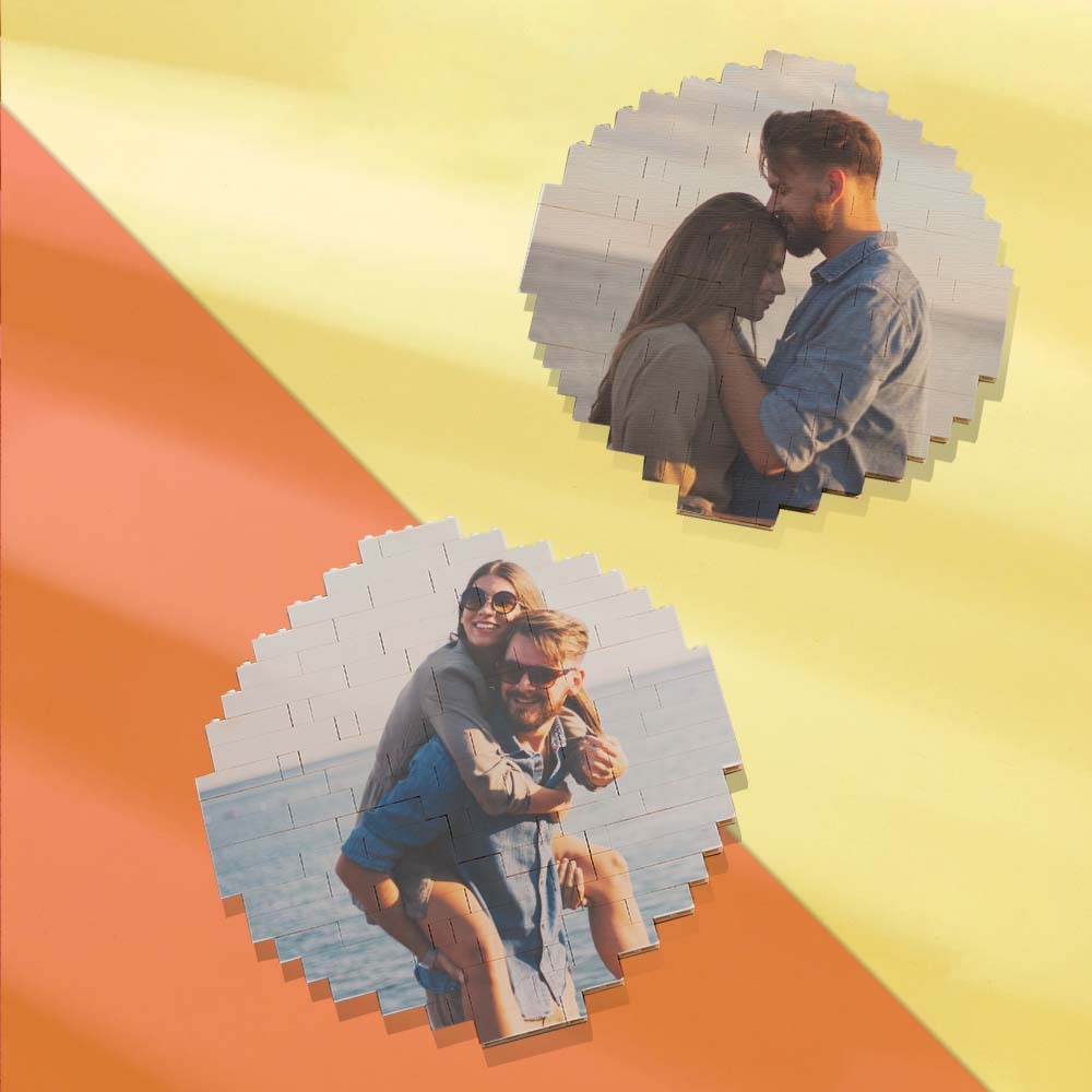 Benutzerdefinierter Spotify-code, Personalisierter Backstein-rundgebäude-fotoblockrahmen - MeineFotoTassen