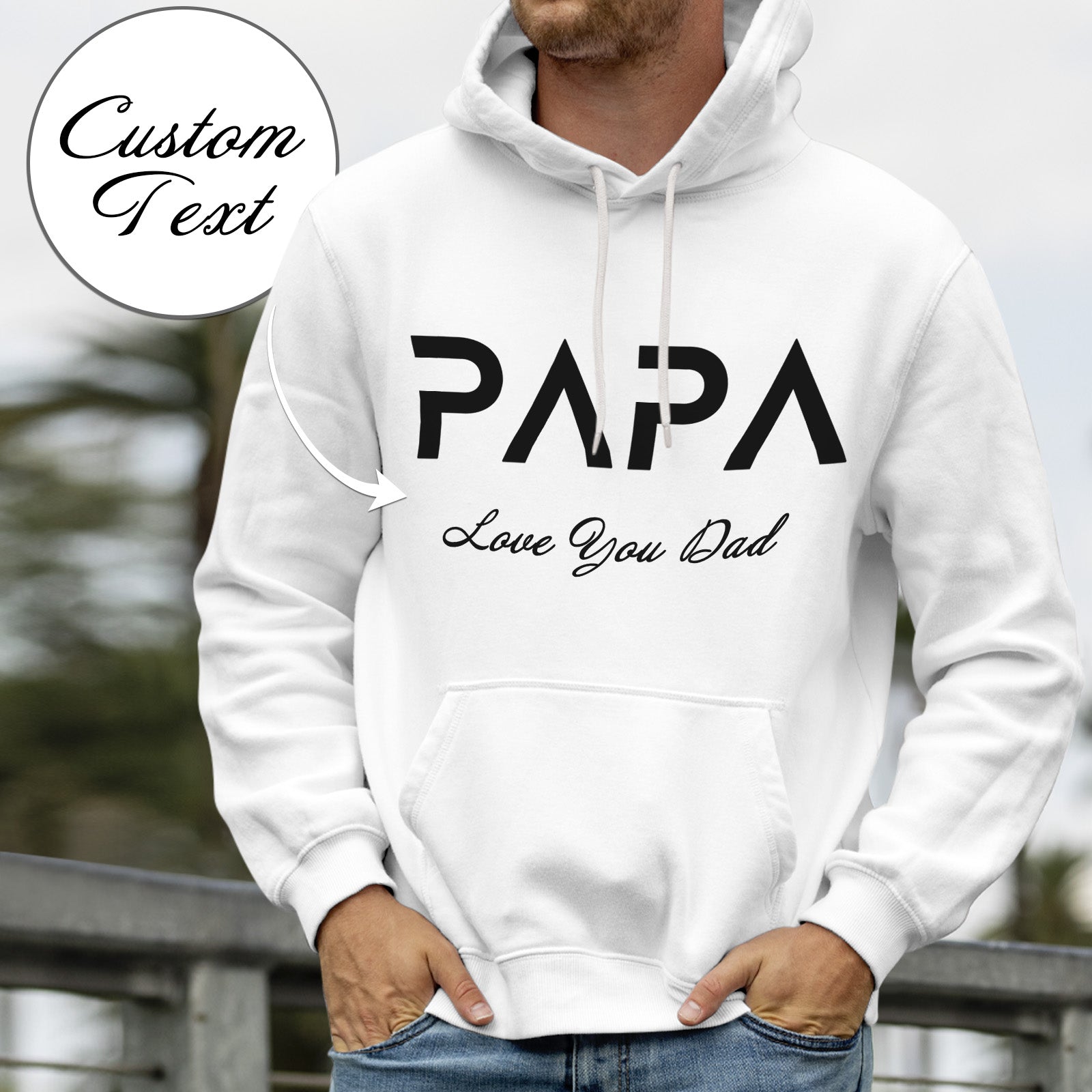 Benutzerdefinierte Papa Hoodie Personalisierte Vater Shirt Vatertagsgeschenke