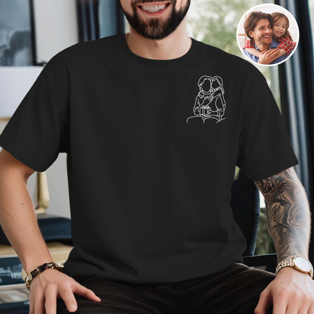 Personalisiertes Foto-Shirt für Papa, personalisiertes Papa-Portrait-Shirt, individuelles Papa-Shirt mit Foto - MeineFotoTassen