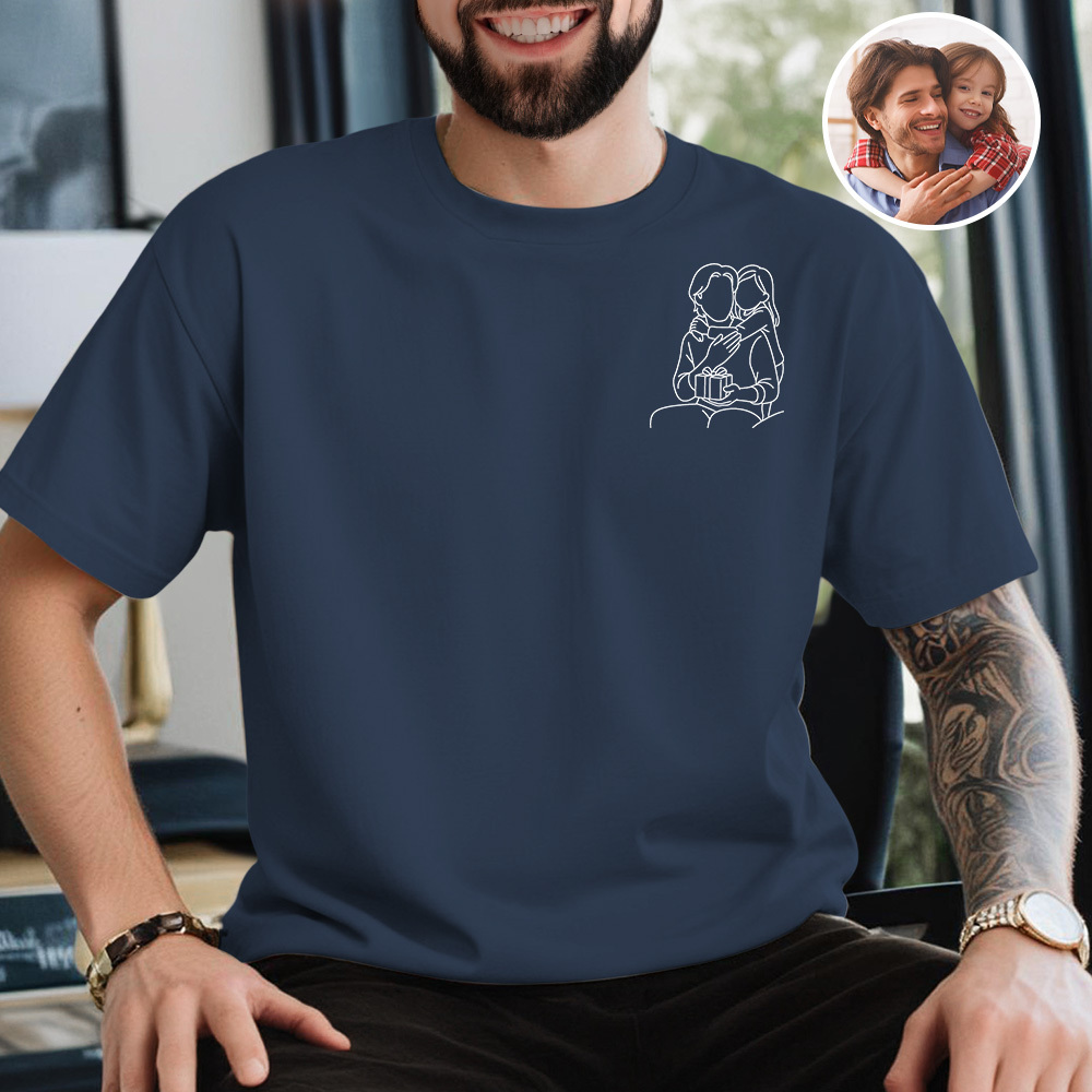 Personalisiertes Foto-Shirt für Papa, personalisiertes Papa-Portrait-Shirt, individuelles Papa-Shirt mit Foto - MeineFotoTassen