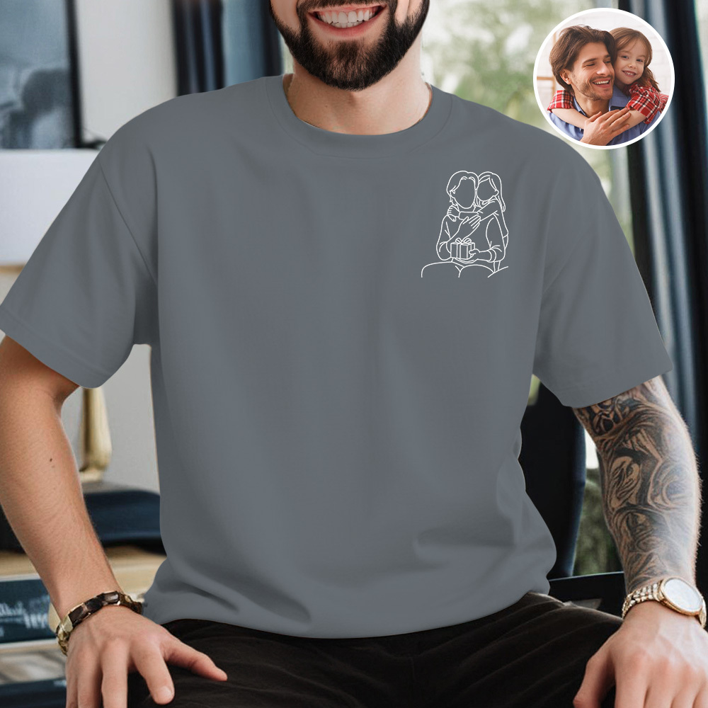 Personalisiertes Foto-Shirt für Papa, personalisiertes Papa-Portrait-Shirt, individuelles Papa-Shirt mit Foto - MeineFotoTassen